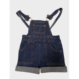 Vintage Baby Denim Overalls Shorts 100% Cotton Size 12 Month Unisex Boy Girl